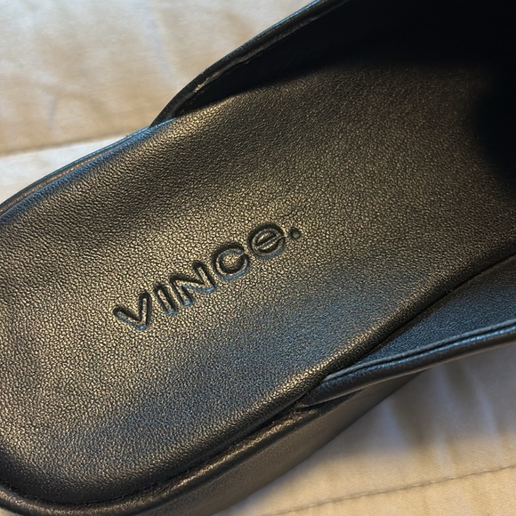 Vince Raquel Black Leather Mules - Picture 3 of 4